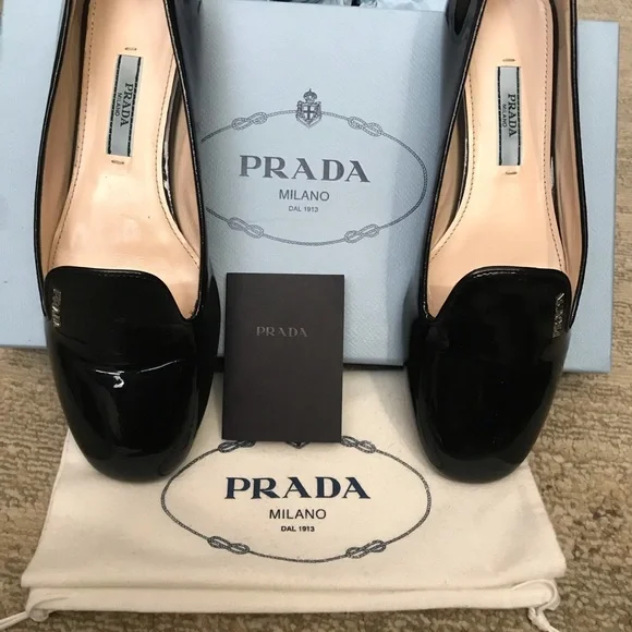 Prada Glossy Black Loafers - Picture 3 of 13